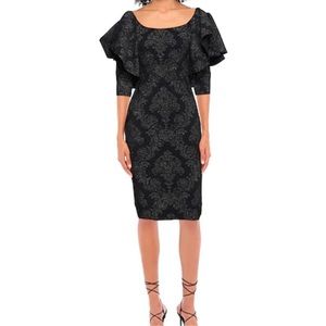 Chiara Boni Glitter Baisley Print black evening dress